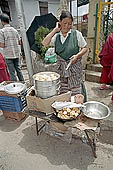 Kangra Valley - selling tibetan food on the streets of Mcleod Ganj